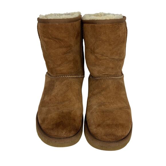 UGG Classic Short Boots Shearling Brown US 7 Y2K pull on - Picture 2 of 11